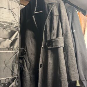 Wool Blend Black Women's Coat - Classic Single-Breasted Jacket